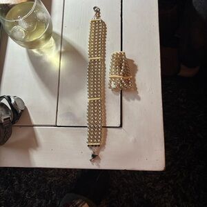 Elegant Pearl Bracelet and choker necklace